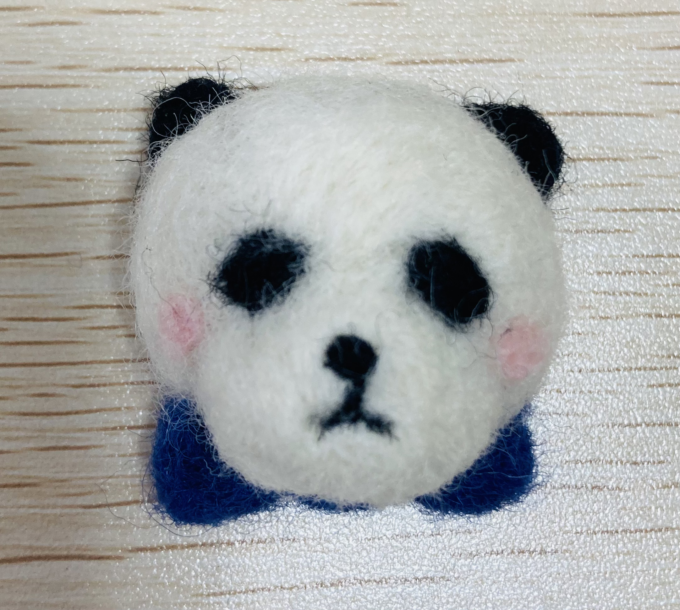 6刺繍ヘアゴム 羊毛フェルト ハンドメイド - ヘアゴム